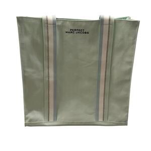 NWOT Perfect Marc Jacobs Canvas Tote Bag Light Blue Silver White